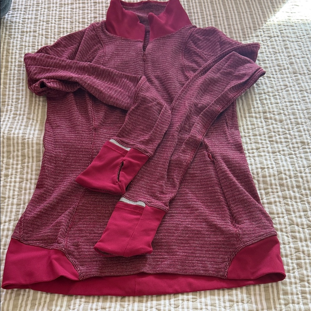 Lululemon Athletica Burgundy Quarter-Zip Pullover
